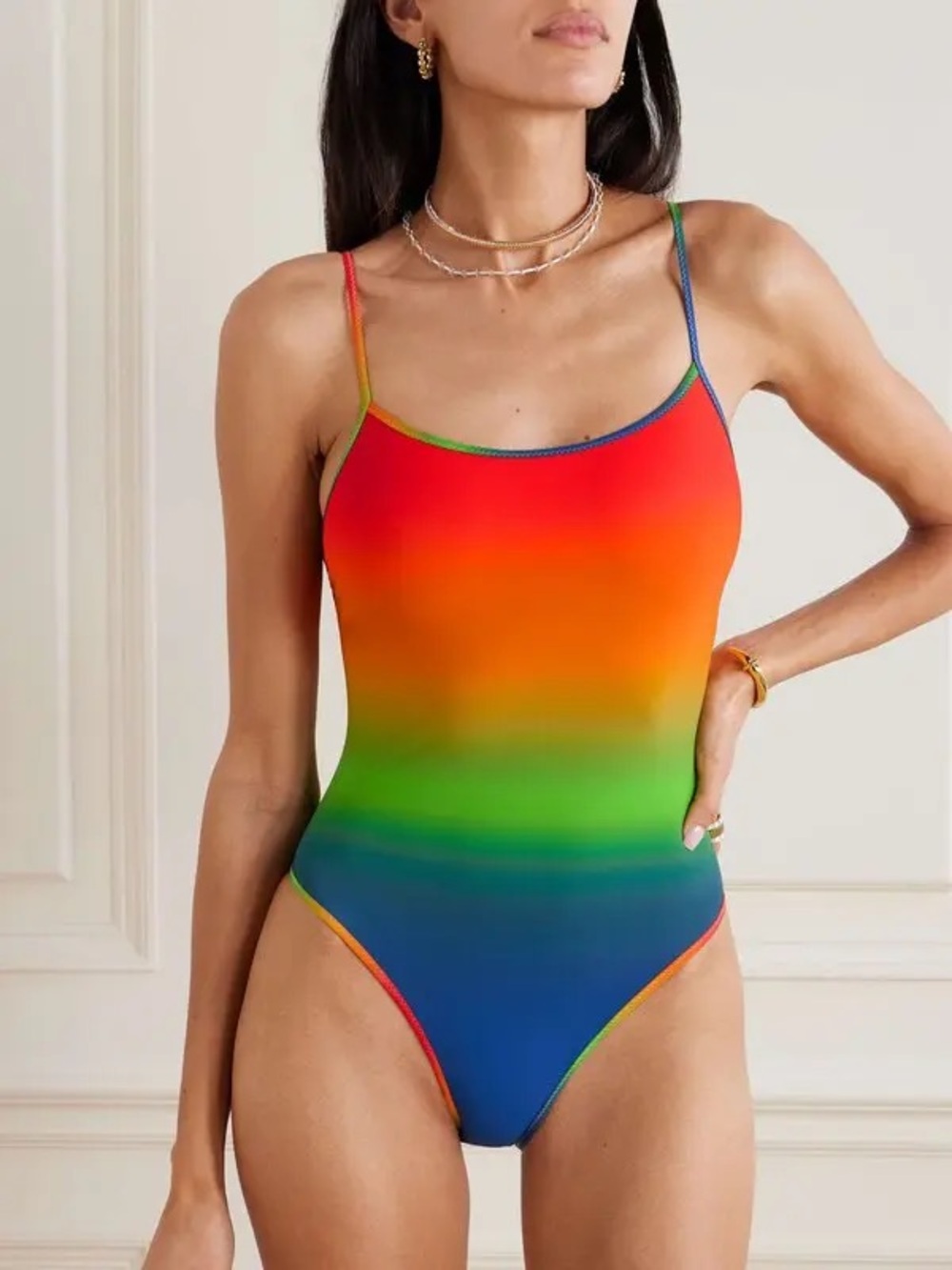 NWT Issimo x Lido Trentasei Degrade Love Is Love Rainbow One Piece Swimsuit Sz M